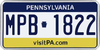 PA license plate MPB1822