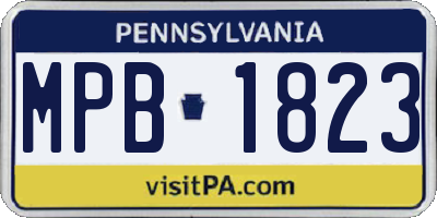 PA license plate MPB1823