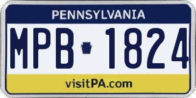 PA license plate MPB1824