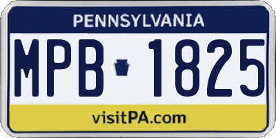 PA license plate MPB1825
