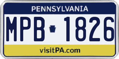 PA license plate MPB1826