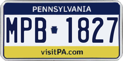 PA license plate MPB1827