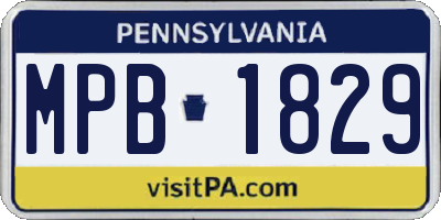 PA license plate MPB1829