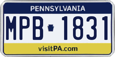 PA license plate MPB1831
