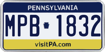 PA license plate MPB1832