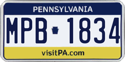PA license plate MPB1834