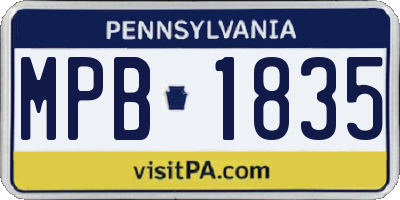 PA license plate MPB1835