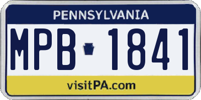 PA license plate MPB1841