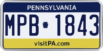 PA license plate MPB1843