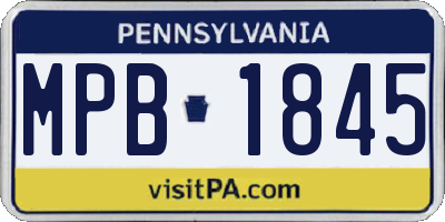 PA license plate MPB1845
