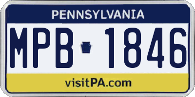 PA license plate MPB1846