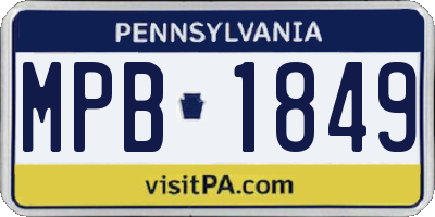 PA license plate MPB1849