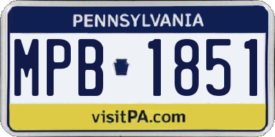 PA license plate MPB1851
