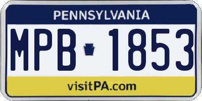 PA license plate MPB1853