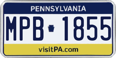 PA license plate MPB1855
