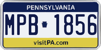 PA license plate MPB1856
