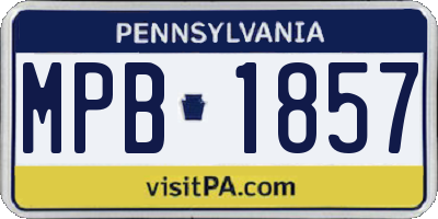 PA license plate MPB1857