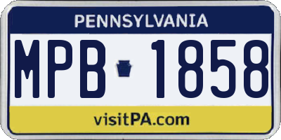 PA license plate MPB1858