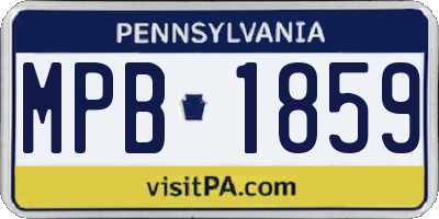 PA license plate MPB1859