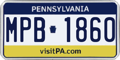 PA license plate MPB1860