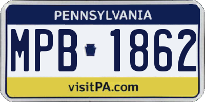 PA license plate MPB1862