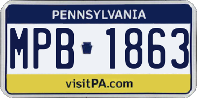 PA license plate MPB1863