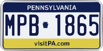 PA license plate MPB1865