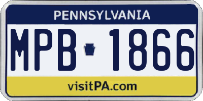 PA license plate MPB1866