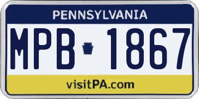 PA license plate MPB1867