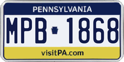 PA license plate MPB1868