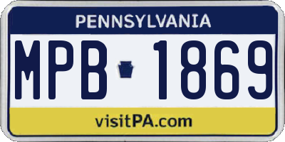 PA license plate MPB1869