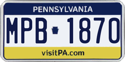 PA license plate MPB1870