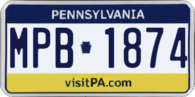 PA license plate MPB1874