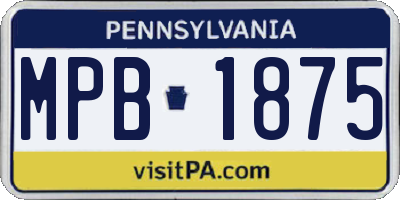PA license plate MPB1875