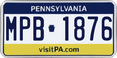PA license plate MPB1876