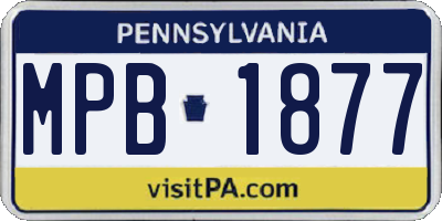 PA license plate MPB1877