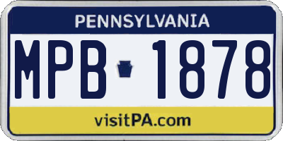 PA license plate MPB1878