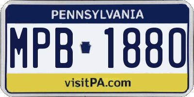 PA license plate MPB1880