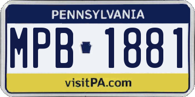 PA license plate MPB1881