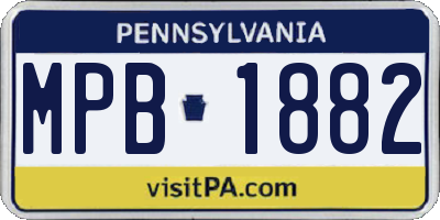 PA license plate MPB1882