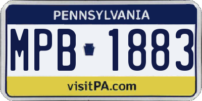 PA license plate MPB1883