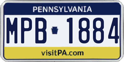 PA license plate MPB1884