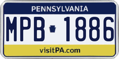 PA license plate MPB1886
