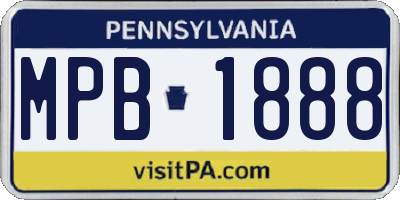 PA license plate MPB1888