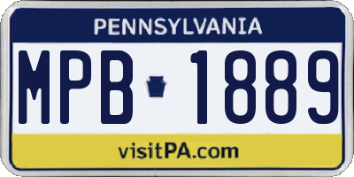 PA license plate MPB1889