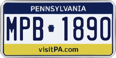 PA license plate MPB1890
