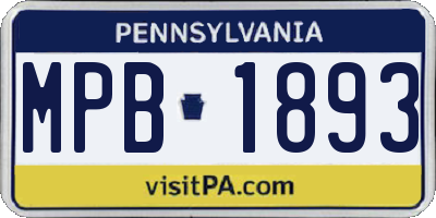 PA license plate MPB1893