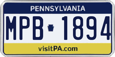 PA license plate MPB1894