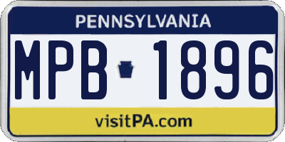 PA license plate MPB1896