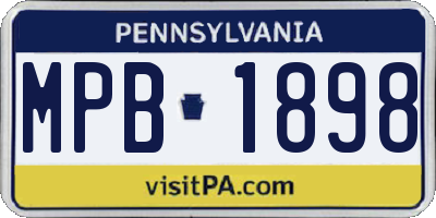 PA license plate MPB1898